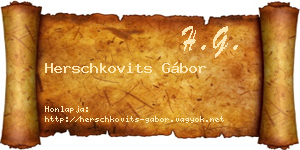 Herschkovits Gábor névjegykártya